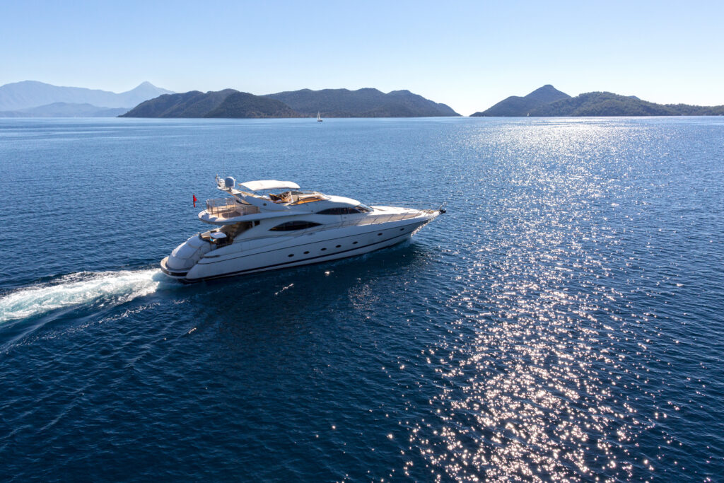 Luxury Boat Aerial View